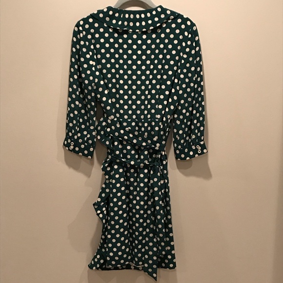 🎉HP🎊Kate Spade Green Polka Dot Wrap Dress- NWT - Picture 7 of 7